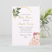 Happy BabyGirl Douche Uitnodiging (Staand voorkant)