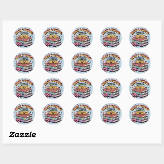 Happy Back 2 schoolpersoneel Ronde Sticker (Vel)