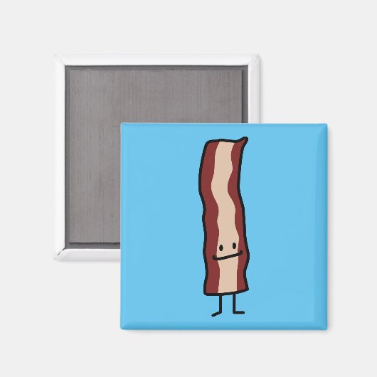 Happy Bacon Smirk Classic Design Magneet (Voorkant / Achterkant)