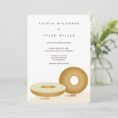 Happy Bagel Bruiloft Wit Bruin Crème Verticaal Kaart (Staand voorkant)