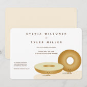 Happy Bagels Bruiloft Witte Crème Bruin Kaart (Voorkant / Achterkant)