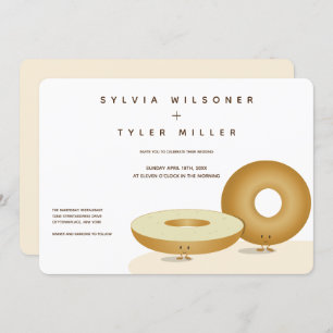 Happy Bagels Bruiloft Witte Crème Bruin Kaart