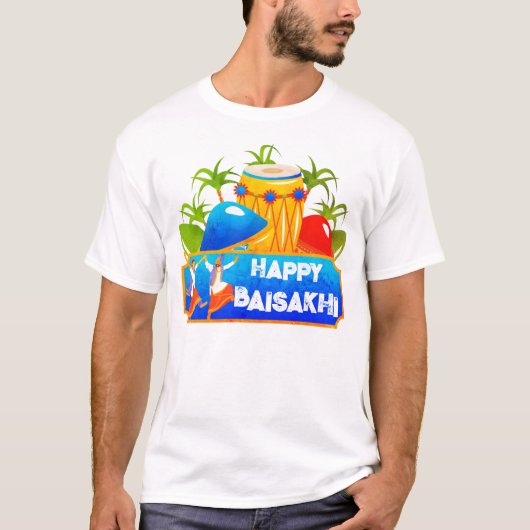 Happy Baisakhi Indian Festival T-shirt (Voorkant)