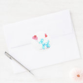 Happy Balloon Dog Ronde Sticker (Envelop)