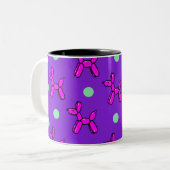 Happy Balloon Dogs Tweekleurige Koffiemok (Voorkant links)