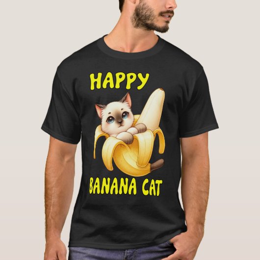 Happy Banana Cat: Schil het geluk T-shirt (Voorkant)