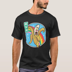 Happy Banana Rainbow Japan Style Otaku 90S Vaporwa T-shirt