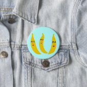 Happy Banana Trio Whimsical Ronde Button 7,6 Cm (In situ)