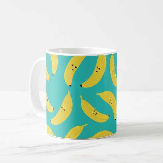 Happy Bananas Cute Fruit Pattern Koffiemok (Voorkant links)