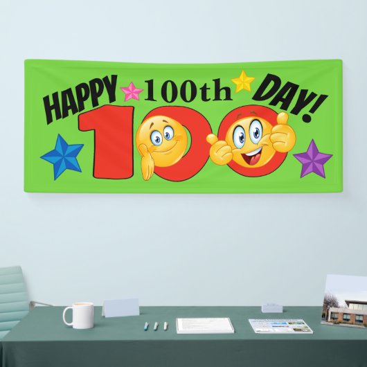 Happy-banner van 100 dagen spandoek (Beurs)