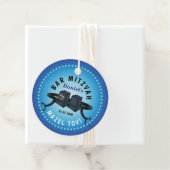 Happy Bar Mitzvah 20XX Blue Decorative Bedankjes Labels (In situ)
