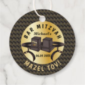 Happy Bar Mitzvah 20XX Gold Decoratief Bedankjes Labels (Achterkant)