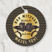 Happy Bar Mitzvah 20XX Gold Decoratief Bedankjes Labels (Voorkant)