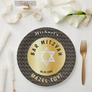 Happy Bar Mitzvah 20XX Gold Decoratief Papieren Bordje