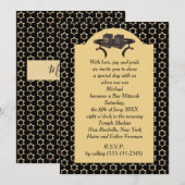 Happy Bar Mitzvah 20XX Gold Decorative Invitation Kaart (Voorkant / Achterkant)