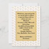 Happy Bar Mitzvah 20XX Gold Decorative Invitation Kaart (Achterkant)