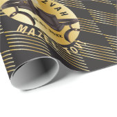 Happy Bar Mitzvah 20XX Mazel Tov! Gold Modern Cadeaupapier (Rol Hoek)