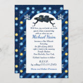 Happy Bar Mitzvah 20XX Tefillin Blauw Ster Modern Kaart (Voorkant / Achterkant)