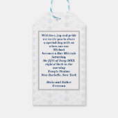 Happy Bar Mitzvah 20XX Tefillin Blue Cadeaulabel (Achterkant)