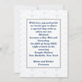 Happy Bar Mitzvah 20XX Tefillin Blue Invitation Kaart (Achterkant)