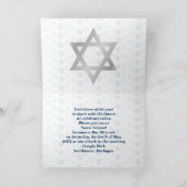 Happy Bar Mitzvah 20XX Tefillin Blue Invitation Kaart (Binnen)
