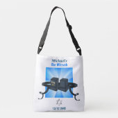 Happy Bar Mitzvah 20XX Tefillin Mazel Tov! Crossbody Tas (Achterkant)