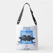 Happy Bar Mitzvah 20XX Tefillin Mazel Tov! Crossbody Tas (Voorkant)