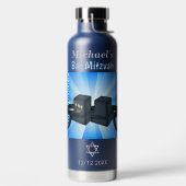 Happy Bar Mitzvah 20XX Tefillin Mazel Tov! Waterfles (Links)