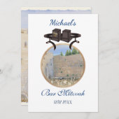 Happy Bar Mitzvah Jerusalem Kotel Tefillin Gold Kaart (Voorkant / Achterkant)