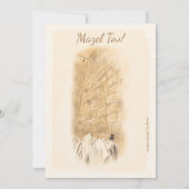 Happy Bar Mitzvah Jerusalem Kotel Tefillin Vintage Kaart (Achterkant)