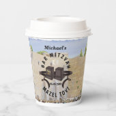 Happy Bar Mitzvah Jerusalem Kotel Westerne Muur Papieren Bekers (Achterkant)