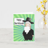 Happy Bar Mitzvah wenskaart - Funny Rabbi Kaart (Gele Bloem)