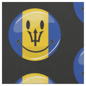 Happy Barbados-vlag Stof (Close Up)