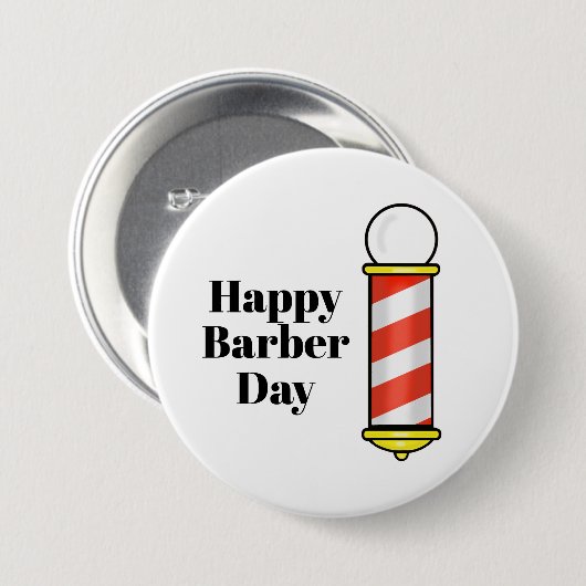 Happy Barber Day Button (Voorkant /achterkant)