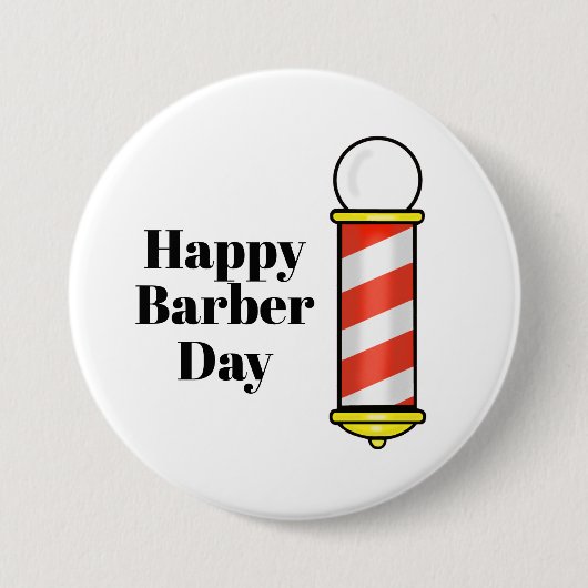 Happy Barber Day Button (Voorkant)