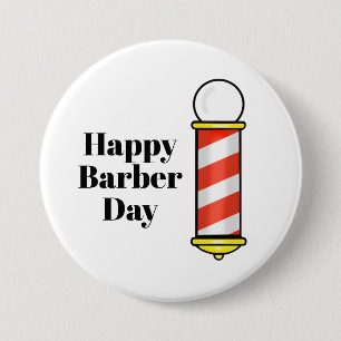 Happy Barber Day Button