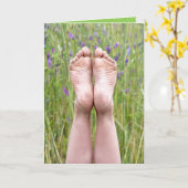 Happy Bare Feet Verjaardag Kaart (Gele Bloem)