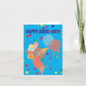Happy Bark-Day Funny Teckel Verjaardag Kaart (Voorkant)