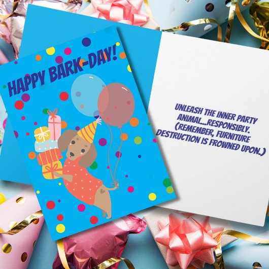 Happy Bark-Day Funny Teckel Verjaardag Kaart