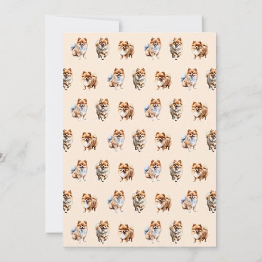 Happy Bark-day Waterverf Pommerse hondenverjaardag Kaart (Achterkant)