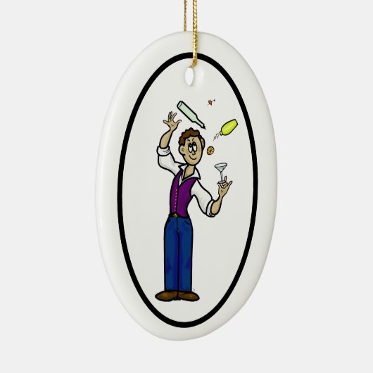 Happy Bartender Day Ornament - Mannelijke Bartende (Rechts)