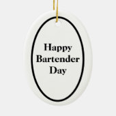 Happy Bartender Day Ornament - Mannelijke Bartende (Achterkant)