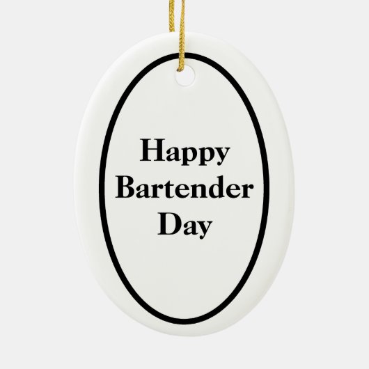 Happy Bartender Day Ornament - Mannelijke Bartende (Achterkant)