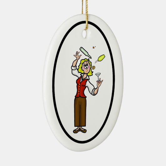 Happy Bartender Day Ornament - Vrouw Bartender (Rechts)