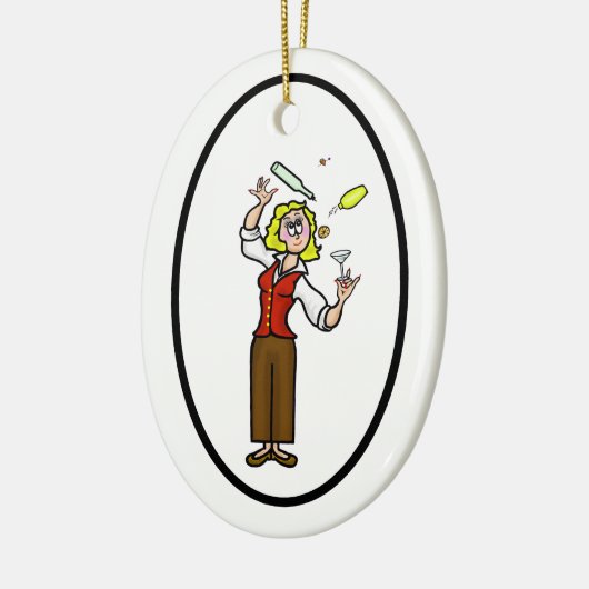 Happy Bartender Day Ornament - Vrouw Bartender (Links)