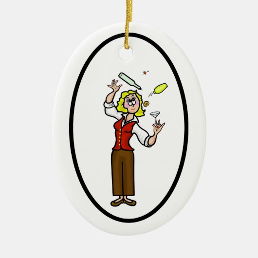 Happy Bartender Day Ornament - Vrouw Bartender (Voorkant)