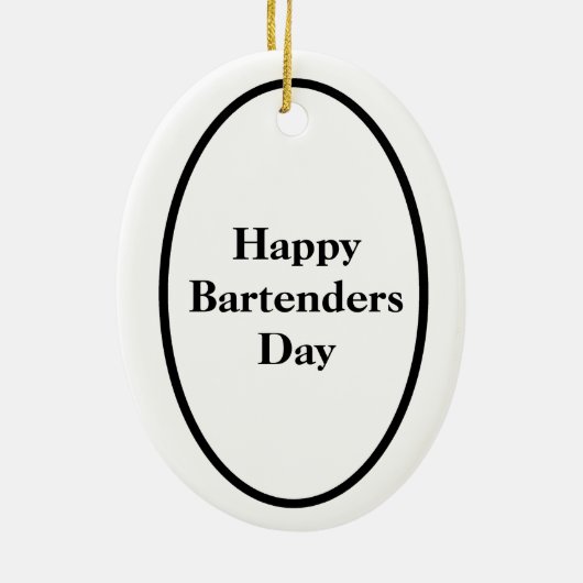 Happy Bartender Day Ornament - Vrouw Bartender (Achterkant)