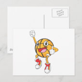 Happy Basketball Player Jumping Briefkaart (Voorkant / Achterkant)