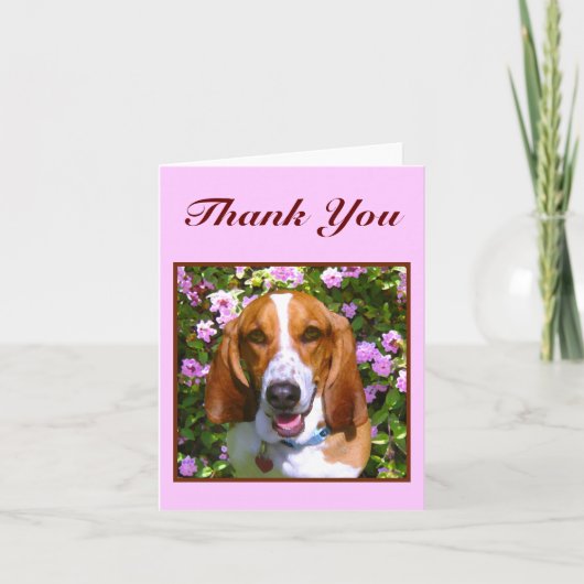 Happy Basset Hound Bedankkaart (Voorkant)