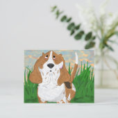 Happy Basset Hound Briefkaart (Staand voorkant)